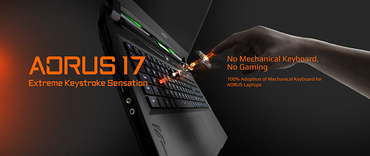 Illustration de l'article sur Gigabyte équipe son Aorus 17d’un clavier mécanique